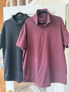 BYLT 2 Basics Men’s Polo Shirt - Burgundy & Black Premium Basics. XXL handsome!